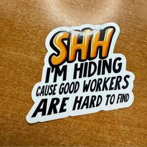 "SHH I'm Hiding"‎ Decorative Sticker - Orange and Black